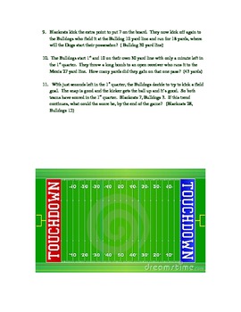 Preview of Integers:  Football Math