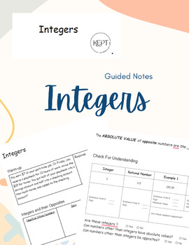 Preview of Integers Guided Notes and Slides Bundle