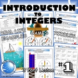 Integers Introduction Lesson - Worksheets, Games, Riddles 