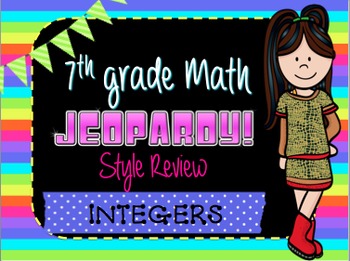 Preview of Integers Jeopardy Review Game! Middle School Math