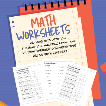 Preview of Mastering Negative and Positive Integers: Engaging Math Worksheets