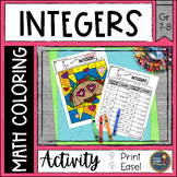 Integers Math Coloring Page Valentine Taco