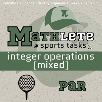 Preview of Integers Mixed Printable & Digital Activity - Golf Mathlete