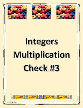 Preview of Integers Multiplication Check #3