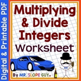 Integers Multiply and Divide Using Rules Worksheet