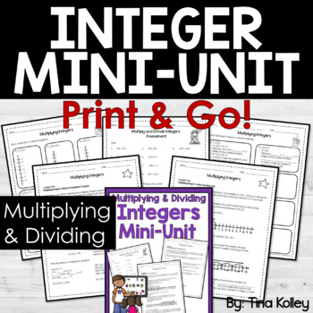 Preview of Integers | Multiplying and Dividing Integers Mini Unit