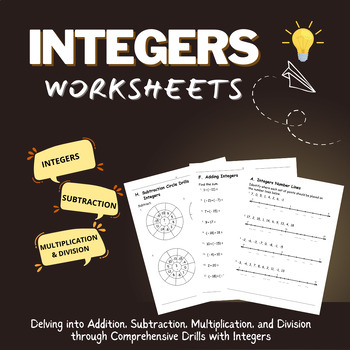 Preview of Integers Number Lines, Comparing Integers, Order of Operations With Integers