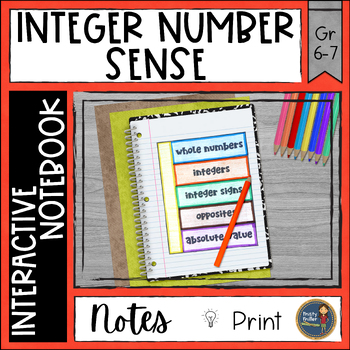 Preview of Integers Number Sense Interactive Notebook