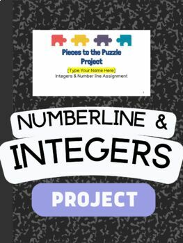 Preview of Integers & Number line: Pieces of the Puzzle Project
