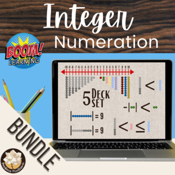 Preview of Integers Numeration Boom Cards BUNDLE - Digital Montessori Signed Numbers