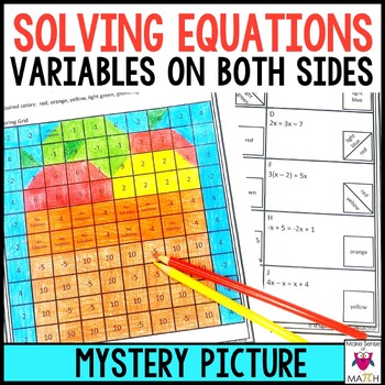 Preview of Solving Equations with Variables on Both Sides Activity Worksheet | Multistep