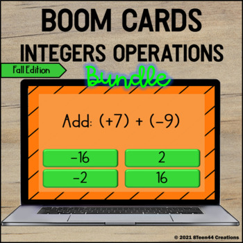 Preview of Integers Operations - Fall Season