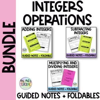 Preview of Integers Operations Guided Notes and Foldable