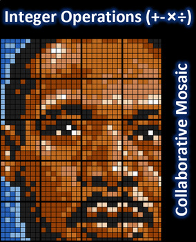 Preview of Integer Operations (+-×÷), MLK 20-Sheet Collaborative Mosaic