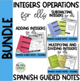 Integers Operations Spanish Guided Notes and Foldable for ELLs