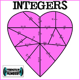 Integers Operations Valentine's Day Heart Puzzle for Display