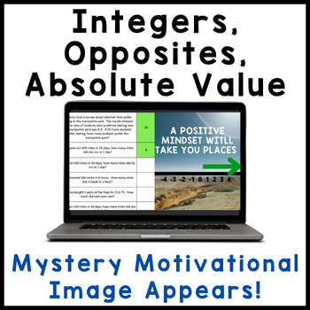 Preview of Integers Opposite Absolute Value | Test Prep Math Mystery Digital Activity