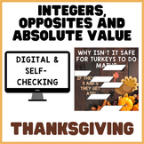 Integers Opposite Absolute Value | Thanksgiving | Math Mys