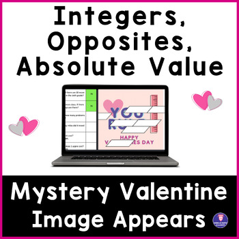 Preview of Integers Opposites Absolute Value ❤️ VALENTINES DAY Digital Mystery Activity
