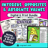 Integers, Opposites & Absolute Values Digital & Print BUND