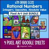 Rational Numbers Pixel Art BUNDLE | 6th Grade CCSS | Fract