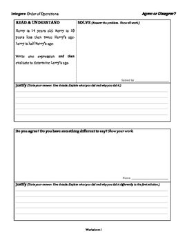 Preview of Integers: Order of Operations - Group Activities