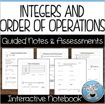 Preview of INTEGERS AND ORDER OF OPERATIONS - GUIDED NOTES AND ASSESSMENTS