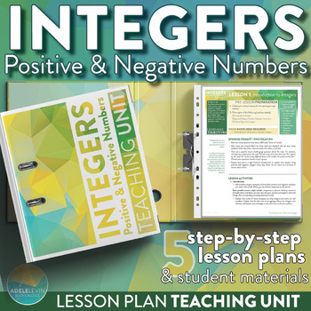 Preview of Integers (Positive & Negative Numbers): Lesson Plan Unit