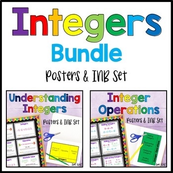 Preview of Integers Posters and Interactive Notebook INB Set BUNDLE Anchor Chart