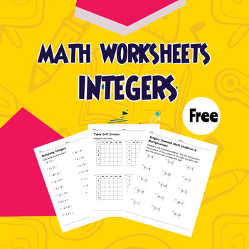 Preview of Integers Practice Problems Grades 5-8