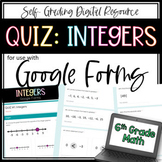 Integers Quiz - 6th Grade Math Google Forms 