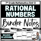 Integers and Rational Numbers - 7th Grade Math Binder Notes