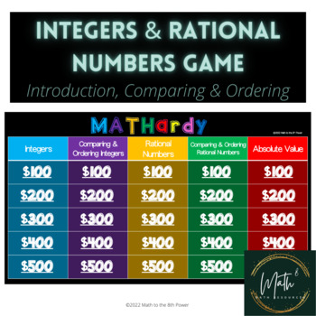Preview of Integers & Rational Numbers Game | Introduction | Ordering | Math 6 | Math 7