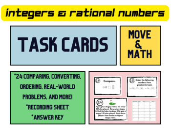 Preview of Integers & Rational Numbers Task Cards