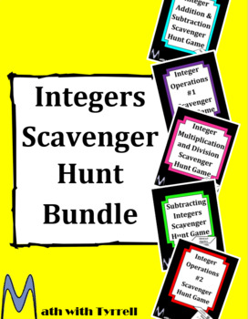 Preview of Integers Scavenger Hunt Bundle