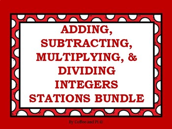 Preview of Adding, Subtracting, Multiplying, & Dividing Integers Stations Bundle