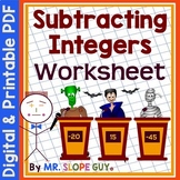 Integers Subtracting Using Rules Worksheet