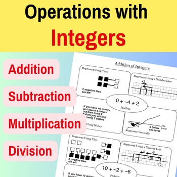 Preview of Integer Operations Activities: Adding, Subtracting, Multiplying, and Dividing
