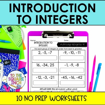 Preview of Integers Worksheets