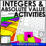 Integers and Absolute Value Activity and Worksheet Bundle