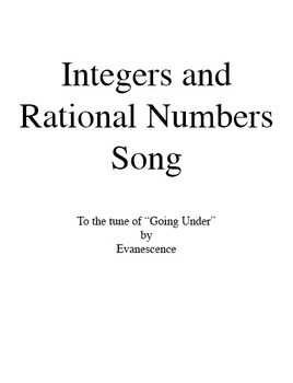 Preview of Integers and Rational Numbers Song
