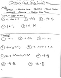 Integers and Rational Numbers Mid-Unit Study Guide (All Op