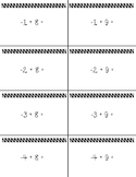 Integers mental Math flash cards number sense middle school