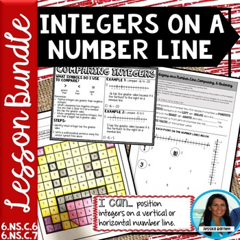 Preview of Integers on a Number Line Bundle Activities Guided Notes Homework
