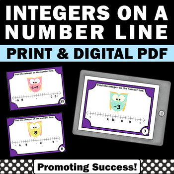 Preview of Adding and Subtracting Integers on a Number Line Positive and Negative Numbers