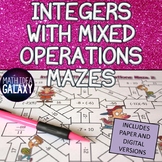 Integers with Mixed Operations Activity (Maze)