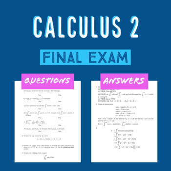 Preview of Calculus 2 Final Exam + Full Solutions