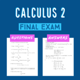 Calculus 2 Final Exam + Full Solutions