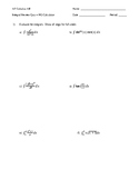 Integral Review Quiz and Volume Review Quiz (2 separate quizzes)