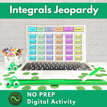 Preview of Integrals Jeopardy NO PREP Game Activity - Calculus Review